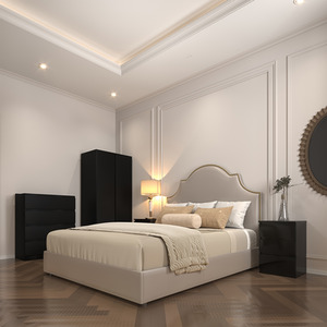 Malvern 2 Door Wardrobe Bedroom Set - Black by Seconique