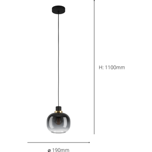 EGLO Oilella Black Grey Smoked Pendant - Black by EGLO