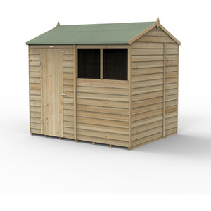 4LIFE Reverse Apex Shed 8x6 - Installation Included / With Base / 2 / 1 by Forest Garden