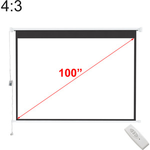 Large Electric Motorized Projector Screen - White / 100 Inches by Livingandhome