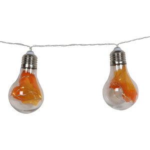 10 Autumnal Encased String Lights - Orange