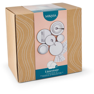 Mikasa Limestone 12pc Porcelain Dinner Set, White - White by Mikasa