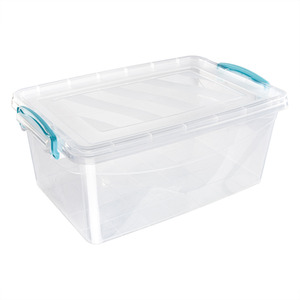 Set of 5 Plastic Clip Lidded Storage Boxes - Clear by JVL
