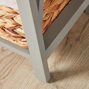 Home Source Dartmouth 3 Wicker Basket Drawer Chest Storage Unit - Grey by Home Source