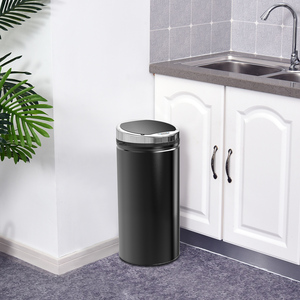 HOMCOM Stainless Steel Automatic Sensor Waste Bin - Black / 32l / 42l by HOMCOM