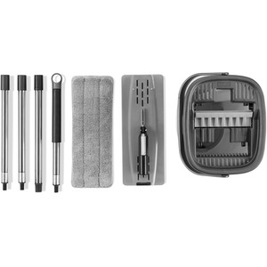 Essentials Flat Mop and Bucket - Grey by Ourhouse