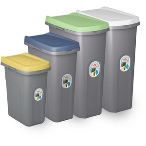 Slim Lift Top Kitchen Recycling Waste Bin - White / 25l by Home Centre