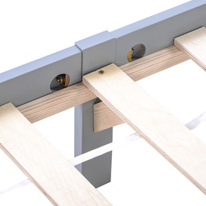 Solid Wooden Bed Frame for Adults Kids - Grey / 90cm by Abrihome