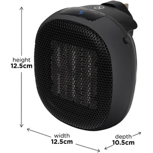 700W Electric Wall Heater - Black