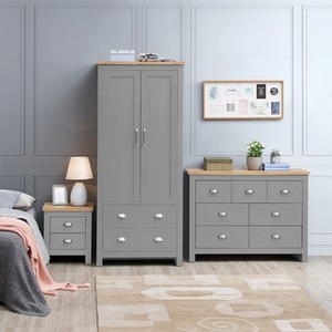 Lisbon 3 Piece Bedroom Set 03 - Grey by Timber Art Design UK