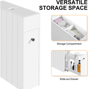 Bathroom Compact Freestanding Storage Cabinet - White by Yaheetech