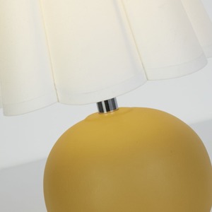 Rechargeable Ochre Ceramic Table Lamp - Orange by Lighting Collection