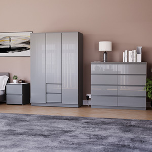 Vida Designs Glinton 3 Piece FSC Bedroom Set - Grey by Vida Designs