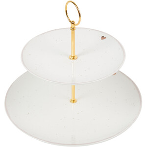 Gold Heart 2 Tier Cake Stand