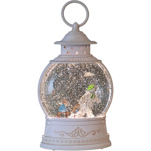 Light up The Snowman and Snowdog Christmas Water Spinner with LEDs - White by Samuel Alexander