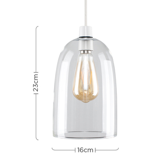 Modern Clear Dome Shaped Glass Ceiling Pendant Light Shade - Silver by ValueLights