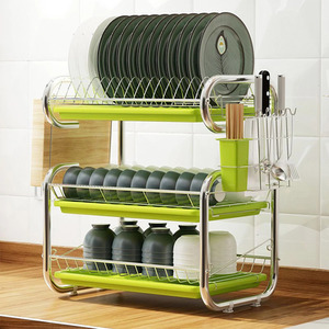 Kitchen 3-Tier Dish Drainer with Cutting Boards by lifeideas