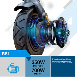 RS1 Electric Scooter - 350W - Black by Riley Scooters