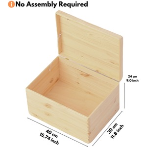 Multi-Purpose Wood Storage Box with Lid - Cream by NOVECRAFTO