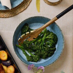 Santorini Reactive Glaze Serving Bowl - Blue