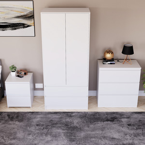 Denver Bedroom Set (2 Drawer Bedside, 3 Drawer Chest, 2 Door 2 Drawer Wardrobe) by Vida Designs