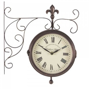 Station Clock and Thermometer - Brown by Garden Mile