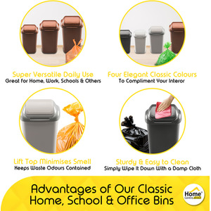 Waste Bin with Secure Lid 15-30-50L - White / 15l by Home Centre