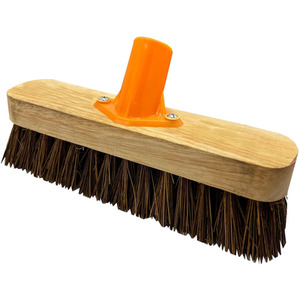 12 Inch Traditional Bassine Home Garden Sweeping Broom With Wooden Handle - Brown by STORM TRADING GROUP