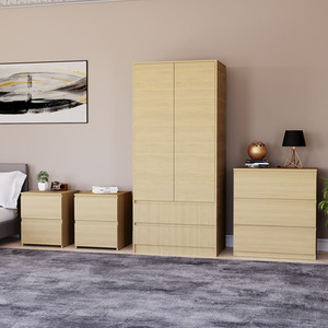 Denver Bedroom Set (2 Drawer Bedside (x2), 3 Drawer Chest, 2 Door Wardrobe) by Vida Designs