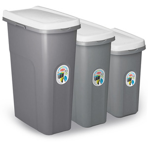 Slim Lift Top Kitchen Recycling Waste Bin - White / 25l by Home Centre