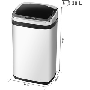 HOMCOM 30L Automatic Kitchen Bin - Silver by HOMCOM