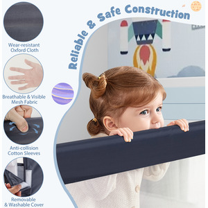 120 CM Swing Down Baby Bed Guard Rail by Costway
