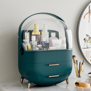 Dustproof Makeup Organiser with Drawers - Green by komore