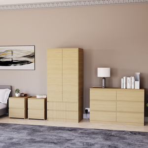 Denver Bedroom Set (2 Drawer Bedside (x2), 6 Drawer Chest, 2 Door Wardrobe) by Vida Designs