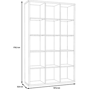 Mauro 3x5 Shelving Unit - Sand Oak by Furniture To Go
