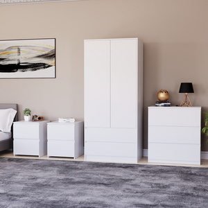 Denver Bedroom Set (2 Drawer Bedside (x2), 3 Drawer Chest, 2 Door Wardrobe) by Vida Designs