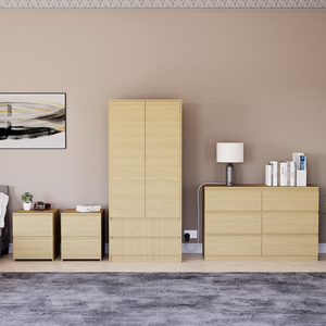 Denver Bedroom Set (2 Drawer Bedside (x2), 6 Drawer Chest, 2 Door Wardrobe) by Vida Designs