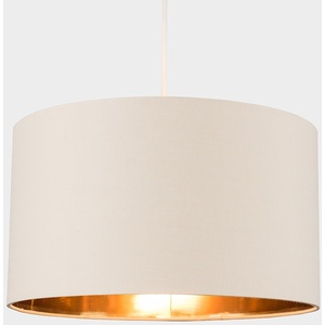 Large Modern Beige And Gold Pendant Ceiling Light Shade - Cream by ValueLights