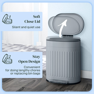 HOMCOM 20L Kitchen Bin with Soft-close Lid and Pedal by HOMCOM