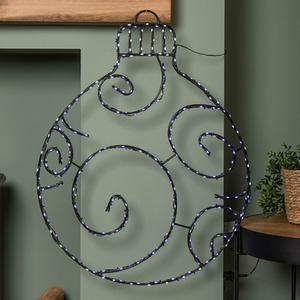 Christmas Bauble with 245 LEDs in Blue and White - Black by Samuel Alexander