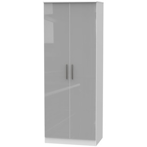 Contrast Ready Assembled 3 Piece Bedroom Set - Light Grey / White / Gloss Finish and Matt Finish