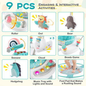 Baby Stationary Activity Center Baby Bouncer - Blue by Costway