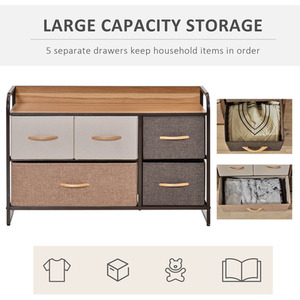 HOMCOM Drawer Dresser Tower Unit Clothes Storage Organizer - Multicoloured by HOMCOM