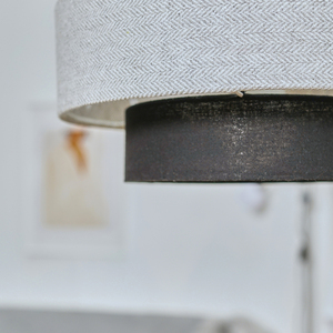 Weaver Pair of Grey Ceiling Pendant Shade - Grey by ValueLights