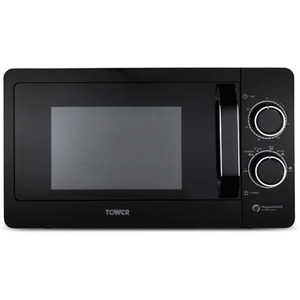 Tower 20L 800W Manual Microwave Black - Black by Tower