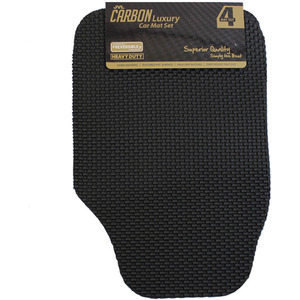 JVL Carbon Luxury Rubber Car Mat Set - Black by JVL
