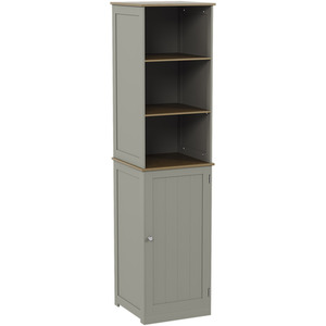 Priano 1 Door 2 Shelf Tall Cabinet - Grey by Vida Designs