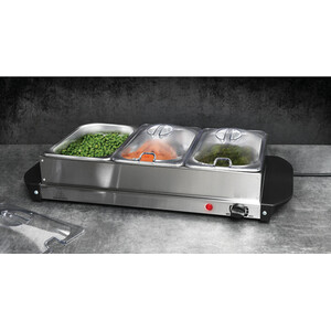 KitchenMaster 3 Dish Buffet Server - Silver by KitchenMaster