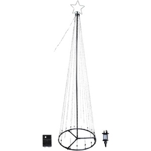 Christmas Pyramid Tree with 580 White and Warm White LEDs - White by Samuel Alexander