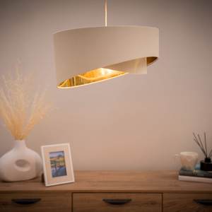 Trekan Cream Ceiling Pendant Shade - Cream by ValueLights